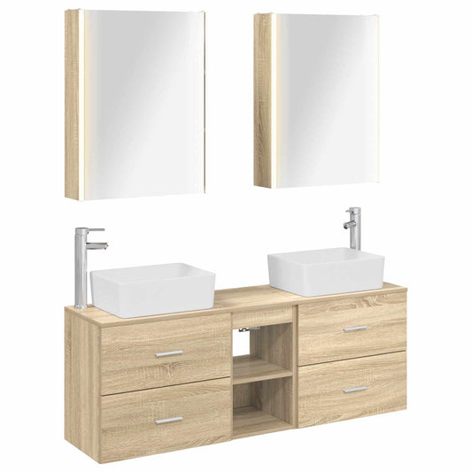 vidaXL Bathroom Furniture Set 5 pcs Sonoma Oak