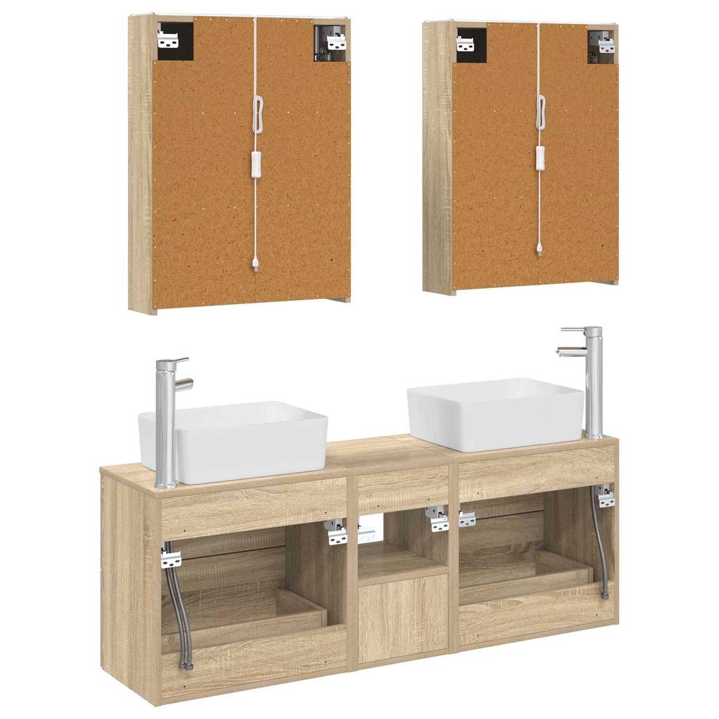 vidaXL Bathroom Furniture Set 5 pcs Sonoma Oak