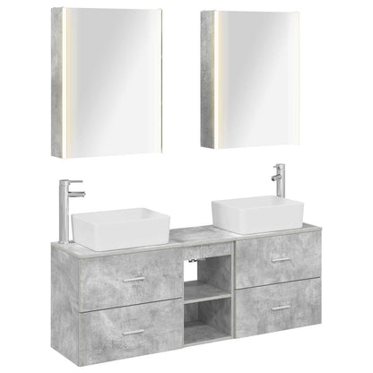 vidaXL Bathroom Furniture Set 5 pcs Concrete Grey