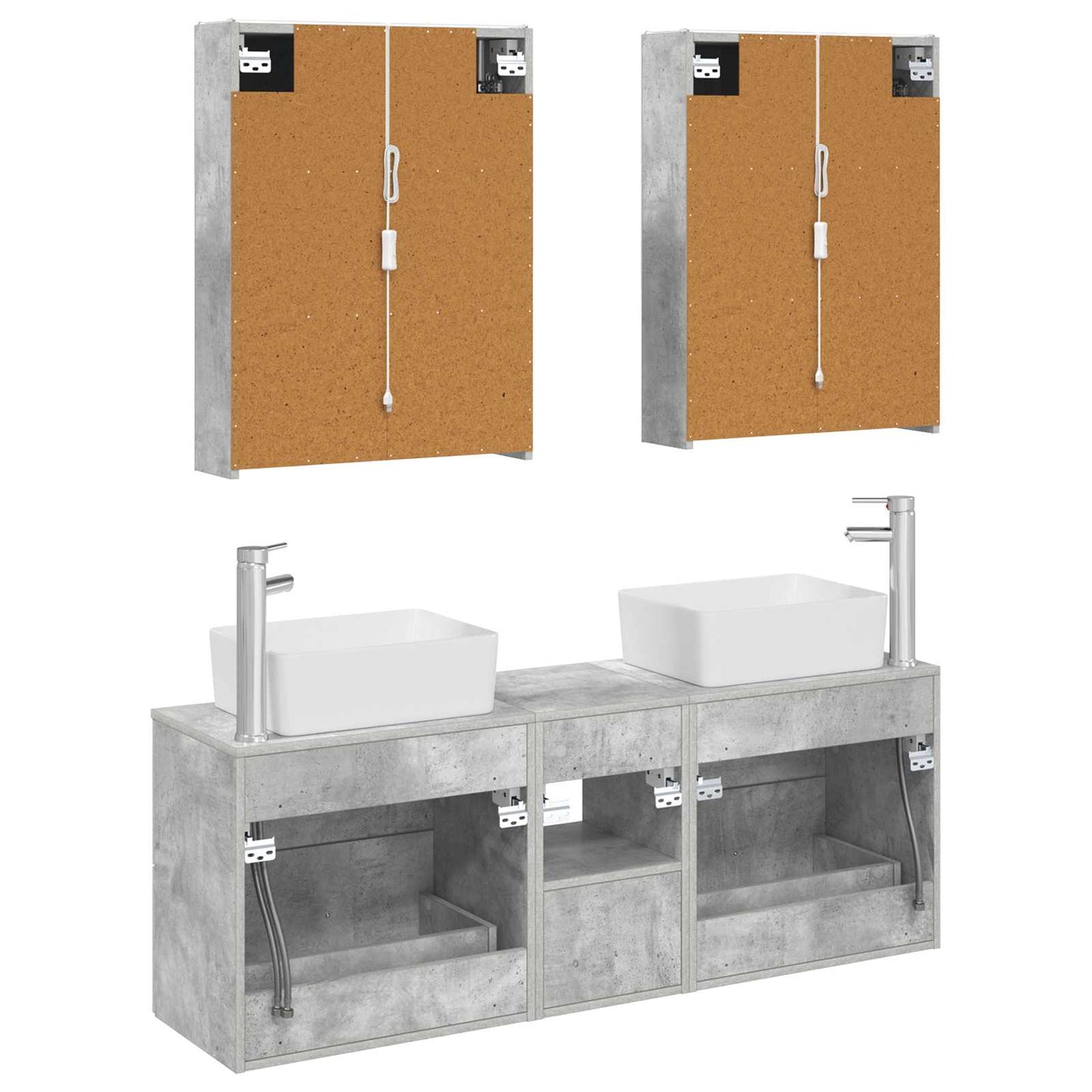 vidaXL Bathroom Furniture Set 5 pcs Concrete Grey