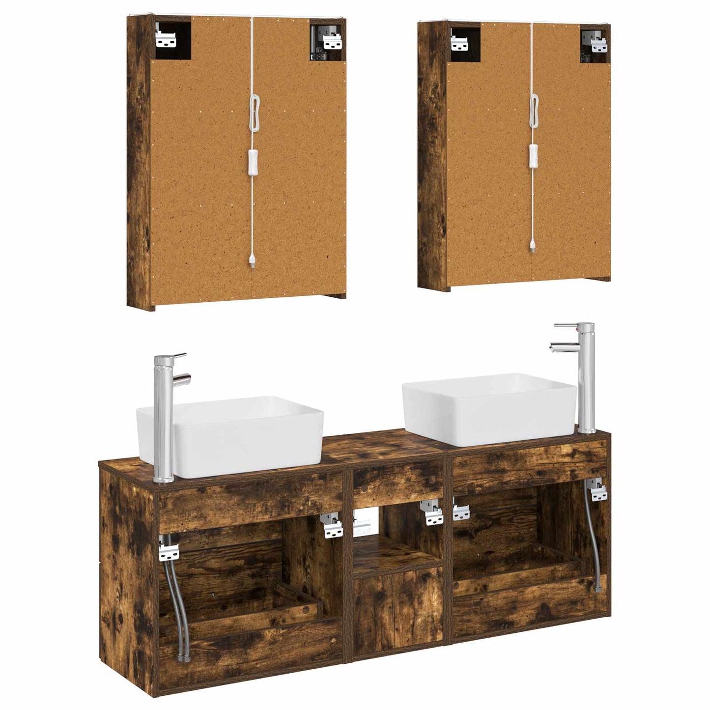 vidaXL Bathroom Furniture Set 5 pcs Smoked Oak