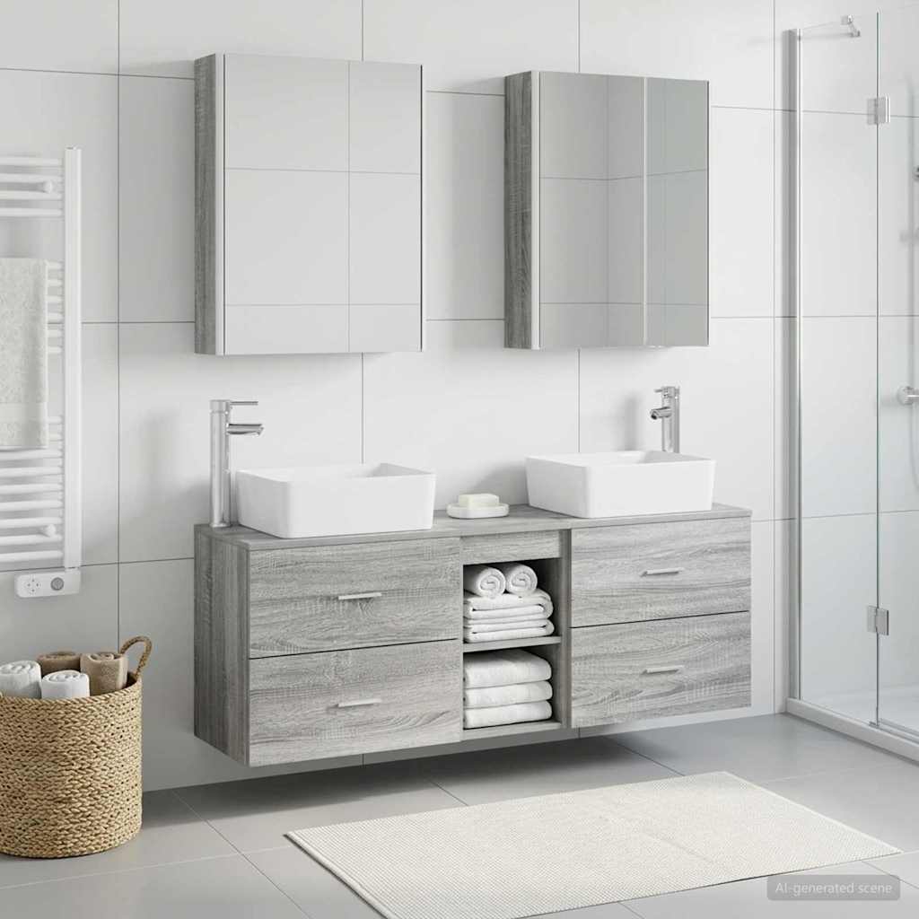 vidaXL Bathroom Furniture Set 5 pcs Grey Sonoma