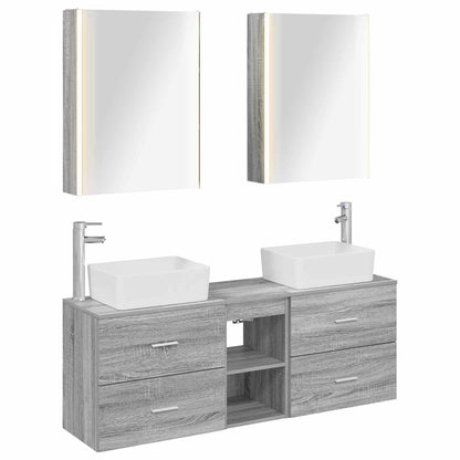 vidaXL Bathroom Furniture Set 5 pcs Grey Sonoma
