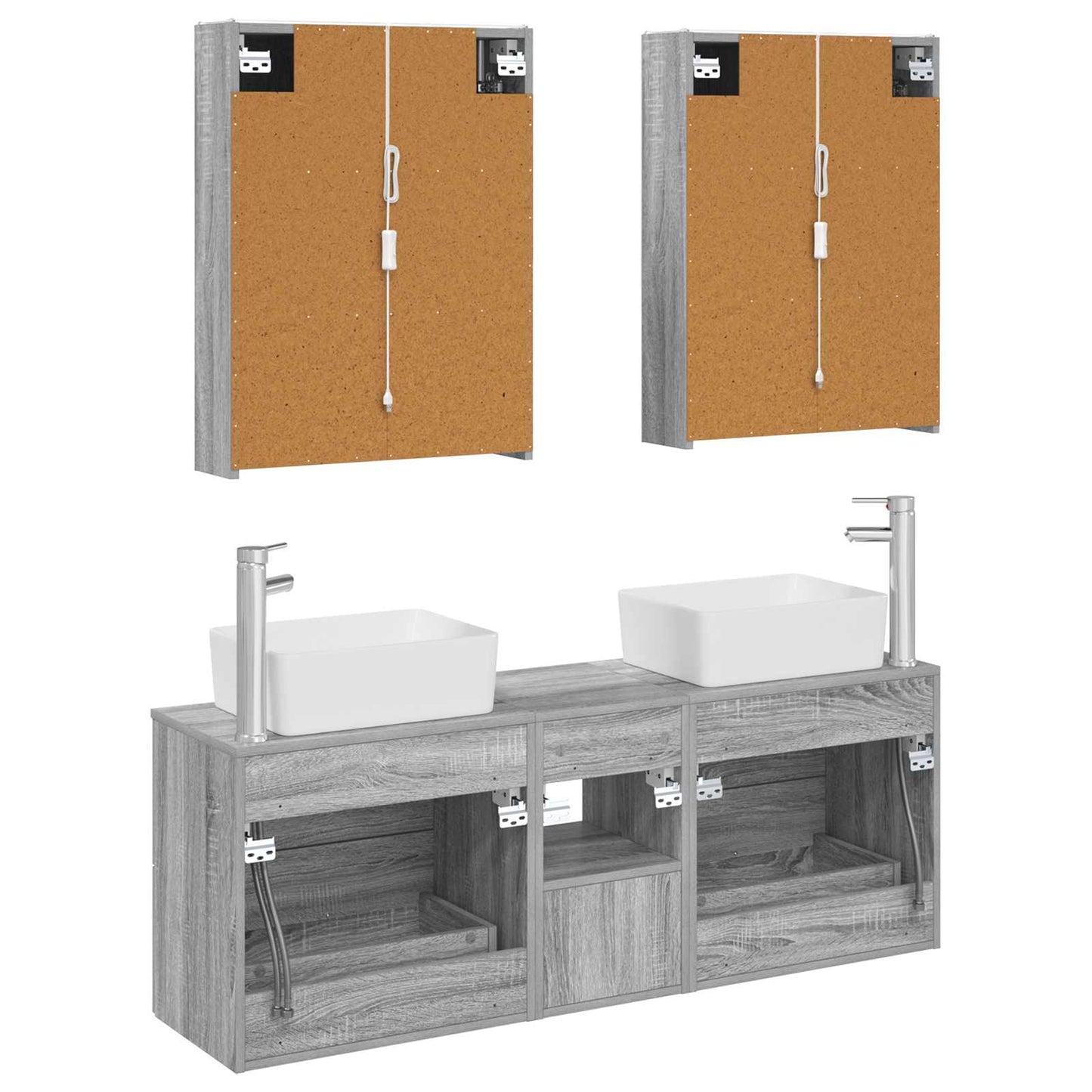 vidaXL Bathroom Furniture Set 5 pcs Grey Sonoma