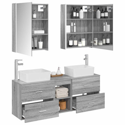 vidaXL Bathroom Furniture Set 5 pcs Grey Sonoma