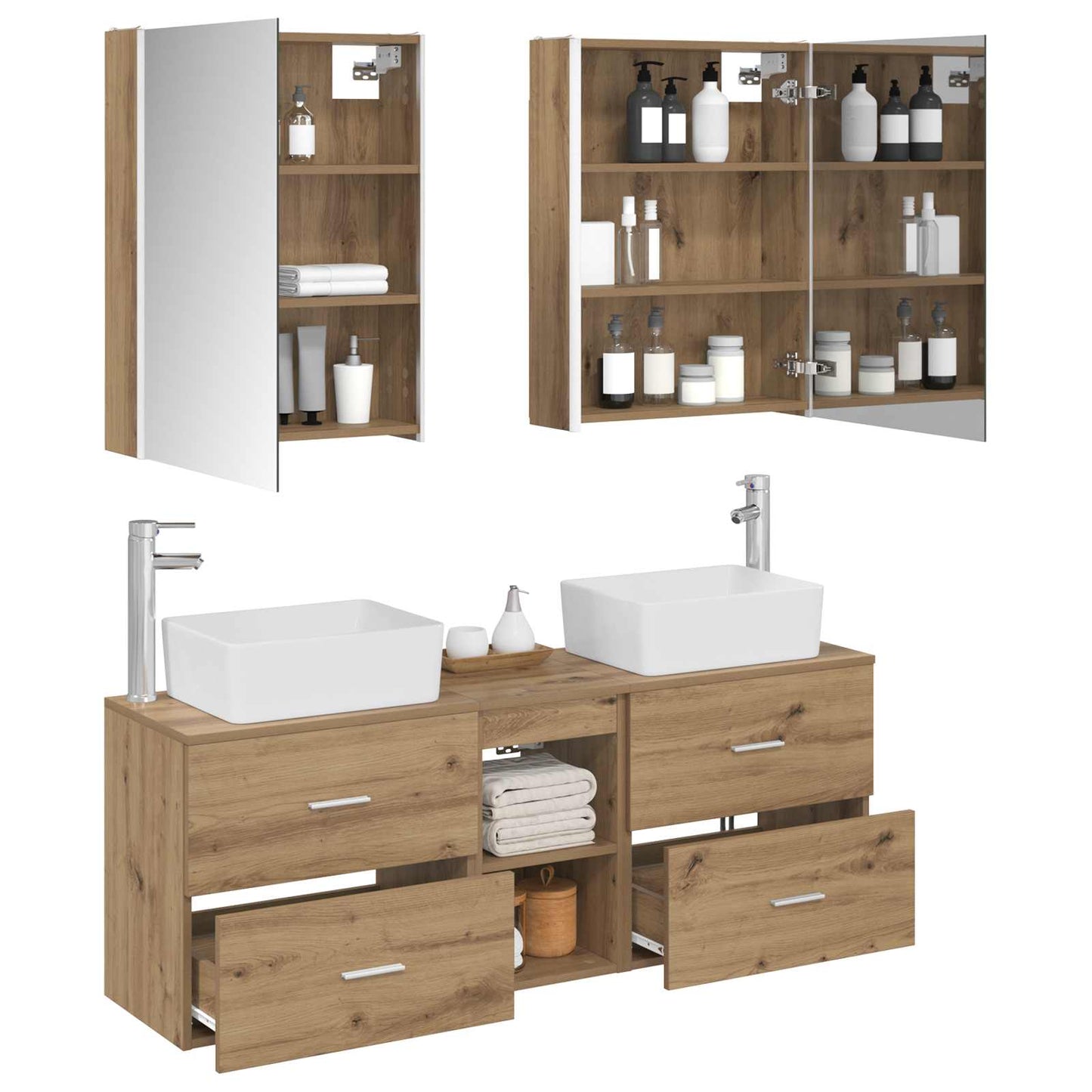 vidaXL Bathroom Furniture Set 5 pcs Artisan Oak