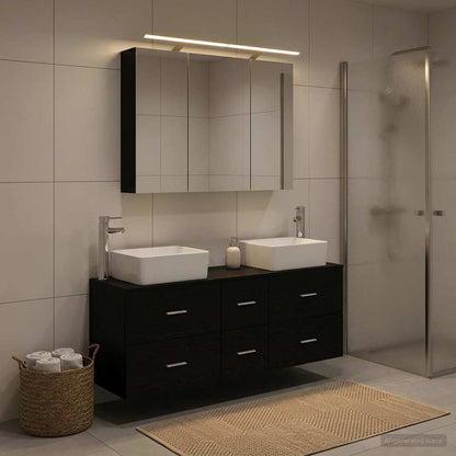 vidaXL Bathroom Furniture Set 4 pcs Black Oak