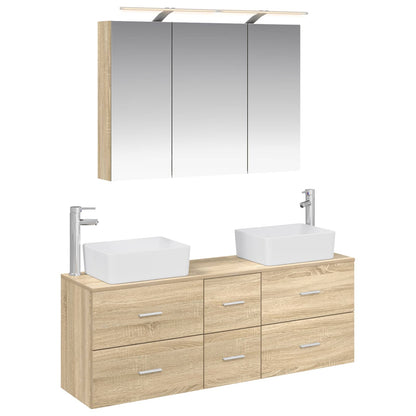 vidaXL Bathroom Furniture Set 4 pcs Sonoma Oak