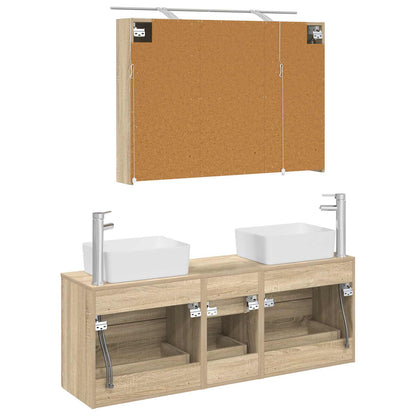 vidaXL Bathroom Furniture Set 4 pcs Sonoma Oak