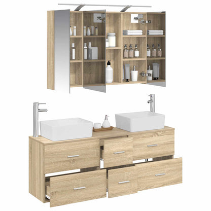 vidaXL Bathroom Furniture Set 4 pcs Sonoma Oak