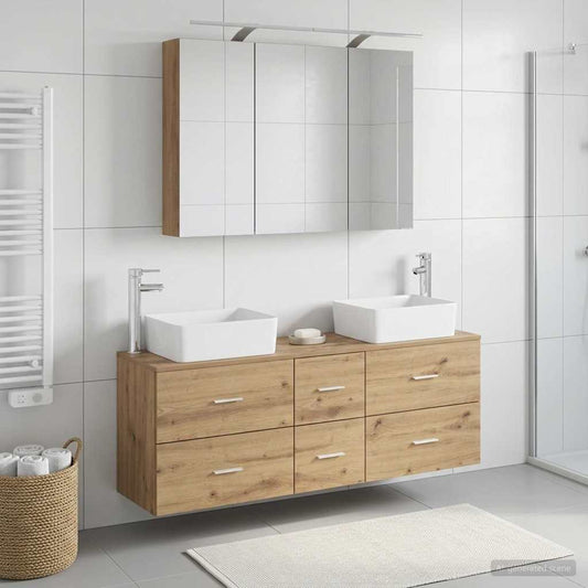 vidaXL Bathroom Furniture Set 4 pcs Artisan Oak