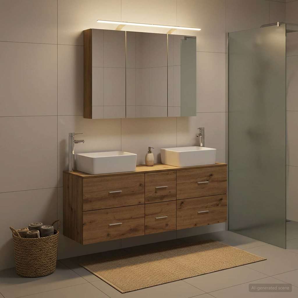 vidaXL Bathroom Furniture Set 4 pcs Artisan Oak