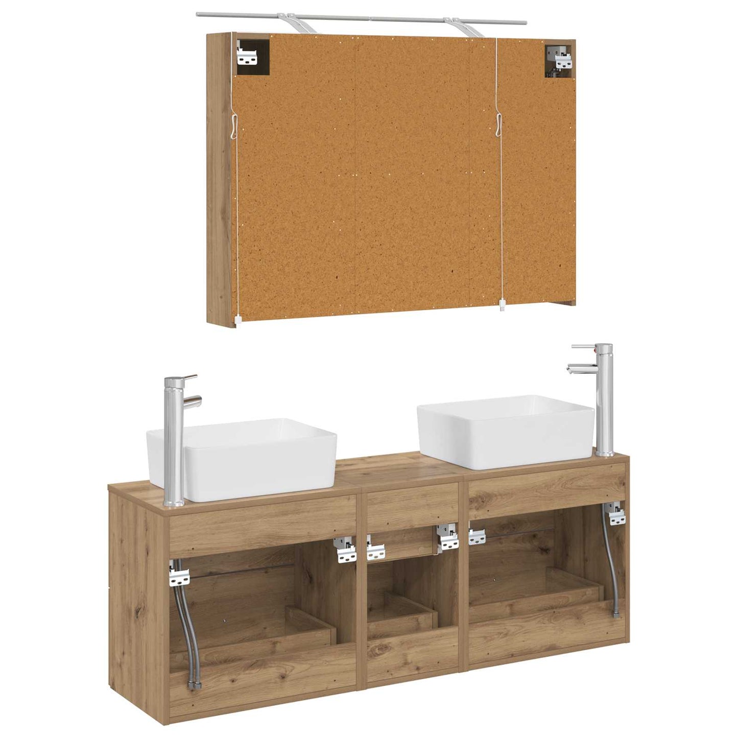 vidaXL Bathroom Furniture Set 4 pcs Artisan Oak