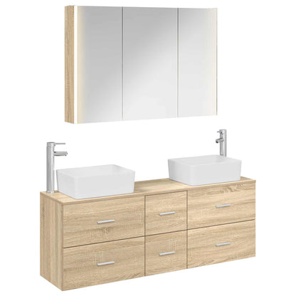 vidaXL Bathroom Furniture Set 4 pcs Sonoma Oak