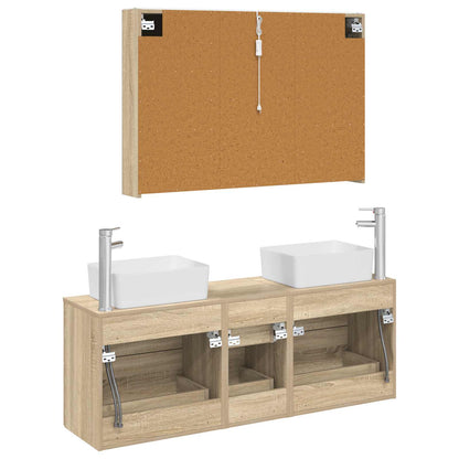 vidaXL Bathroom Furniture Set 4 pcs Sonoma Oak