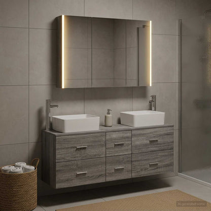 vidaXL Bathroom Furniture Set 4 pcs Grey Sonoma