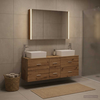 vidaXL Bathroom Furniture Set 4 pcs Artisan Oak