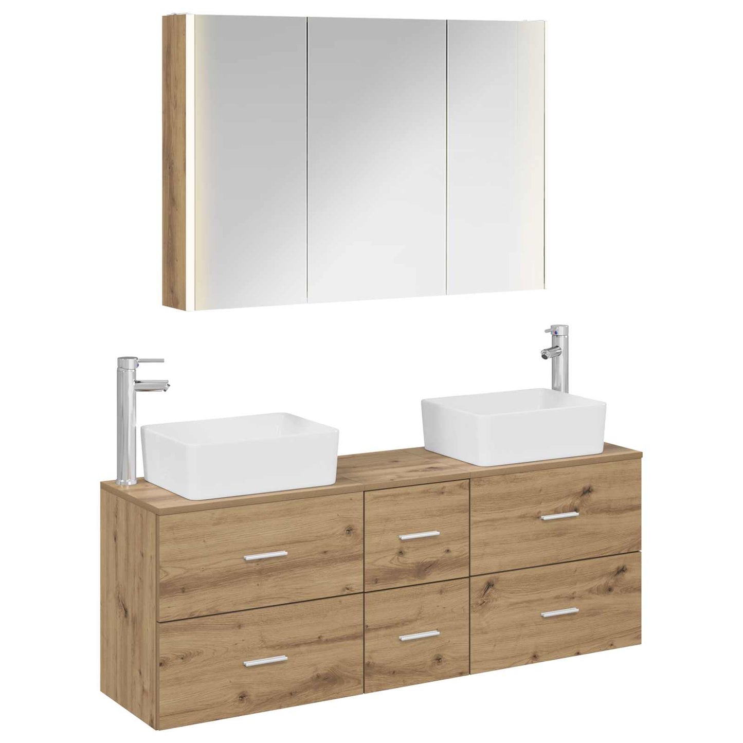vidaXL Bathroom Furniture Set 4 pcs Artisan Oak