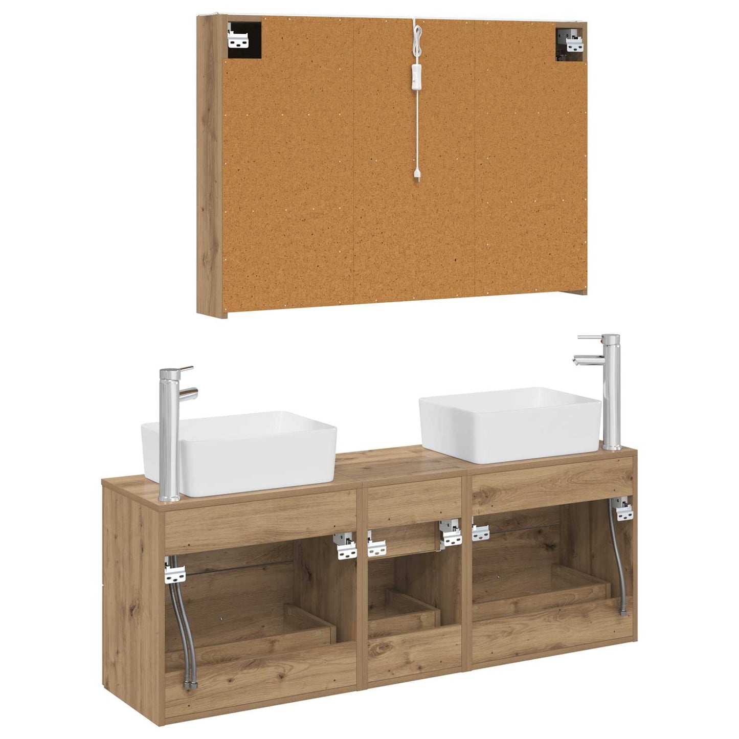 vidaXL Bathroom Furniture Set 4 pcs Artisan Oak