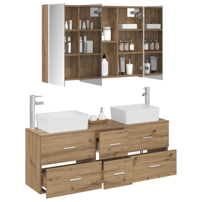 vidaXL Bathroom Furniture Set 4 pcs Artisan Oak