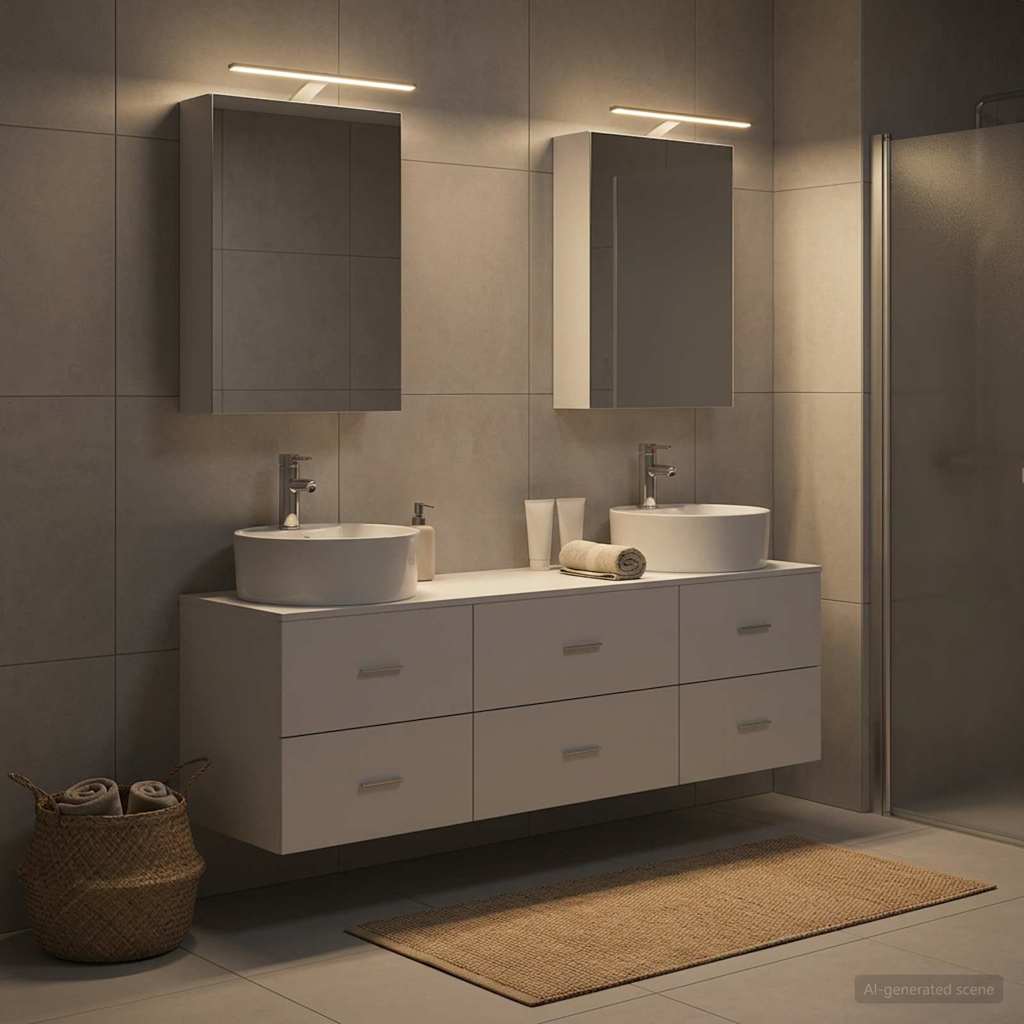 vidaXL Bathroom Furniture Set 5 pcs White Engineered Wood and Glass