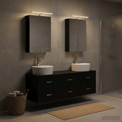 vidaXL Bathroom Furniture Set 5 pcs Black Oak