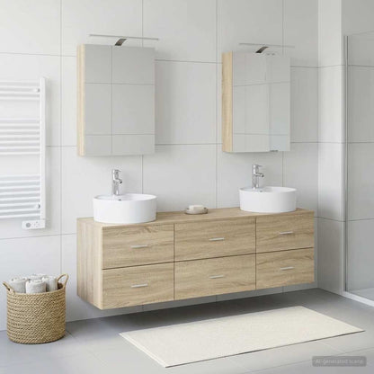 vidaXL Bathroom Furniture Set 5 pcs Sonoma Oak