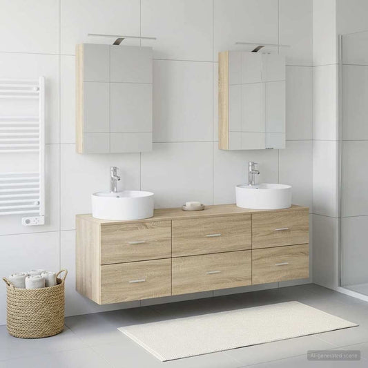 vidaXL Bathroom Furniture Set 5 pcs Sonoma Oak