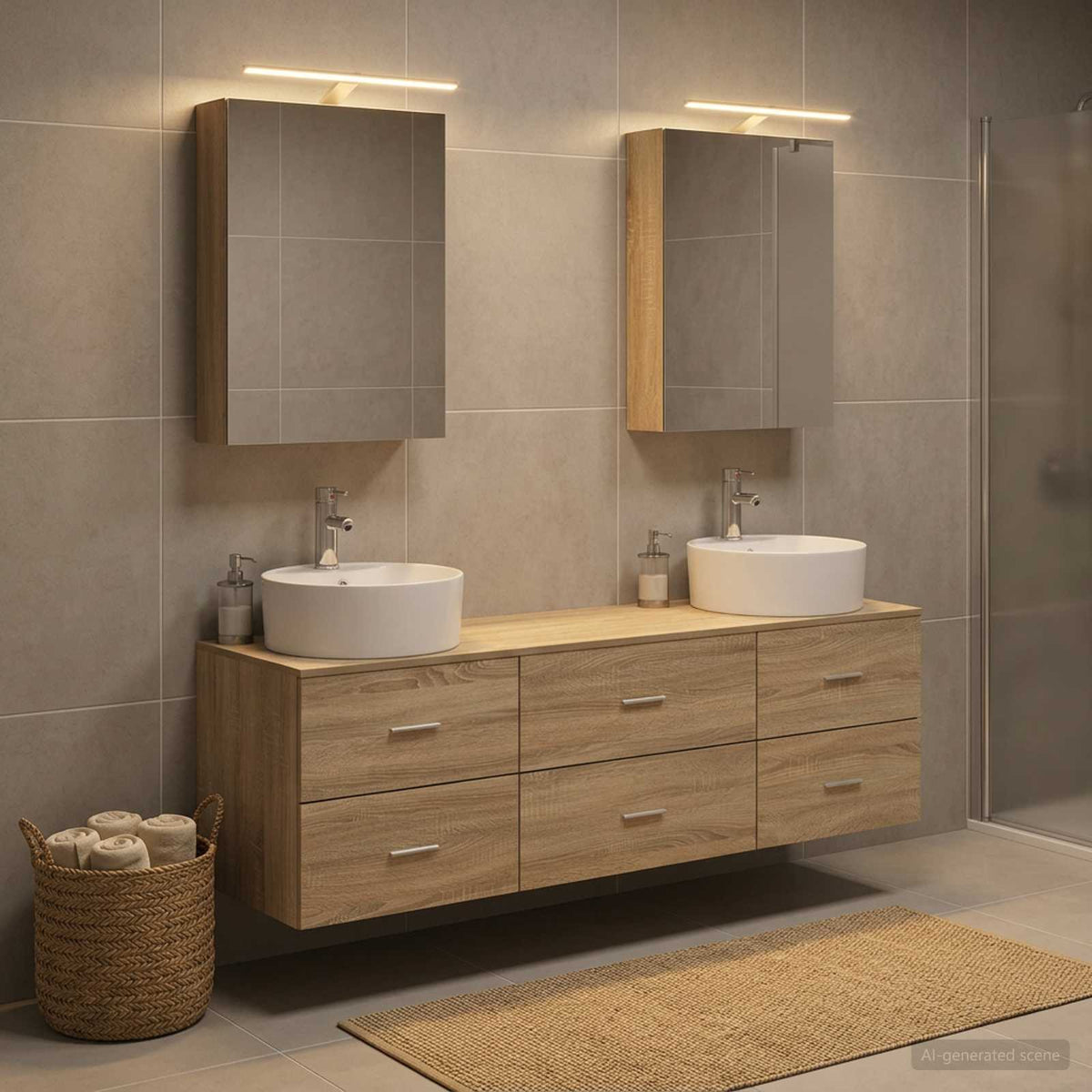 vidaXL Bathroom Furniture Set 5 pcs Sonoma Oak