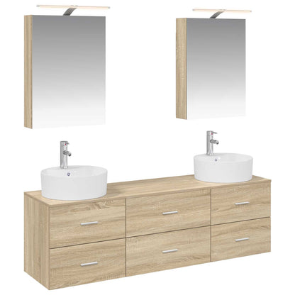 vidaXL Bathroom Furniture Set 5 pcs Sonoma Oak