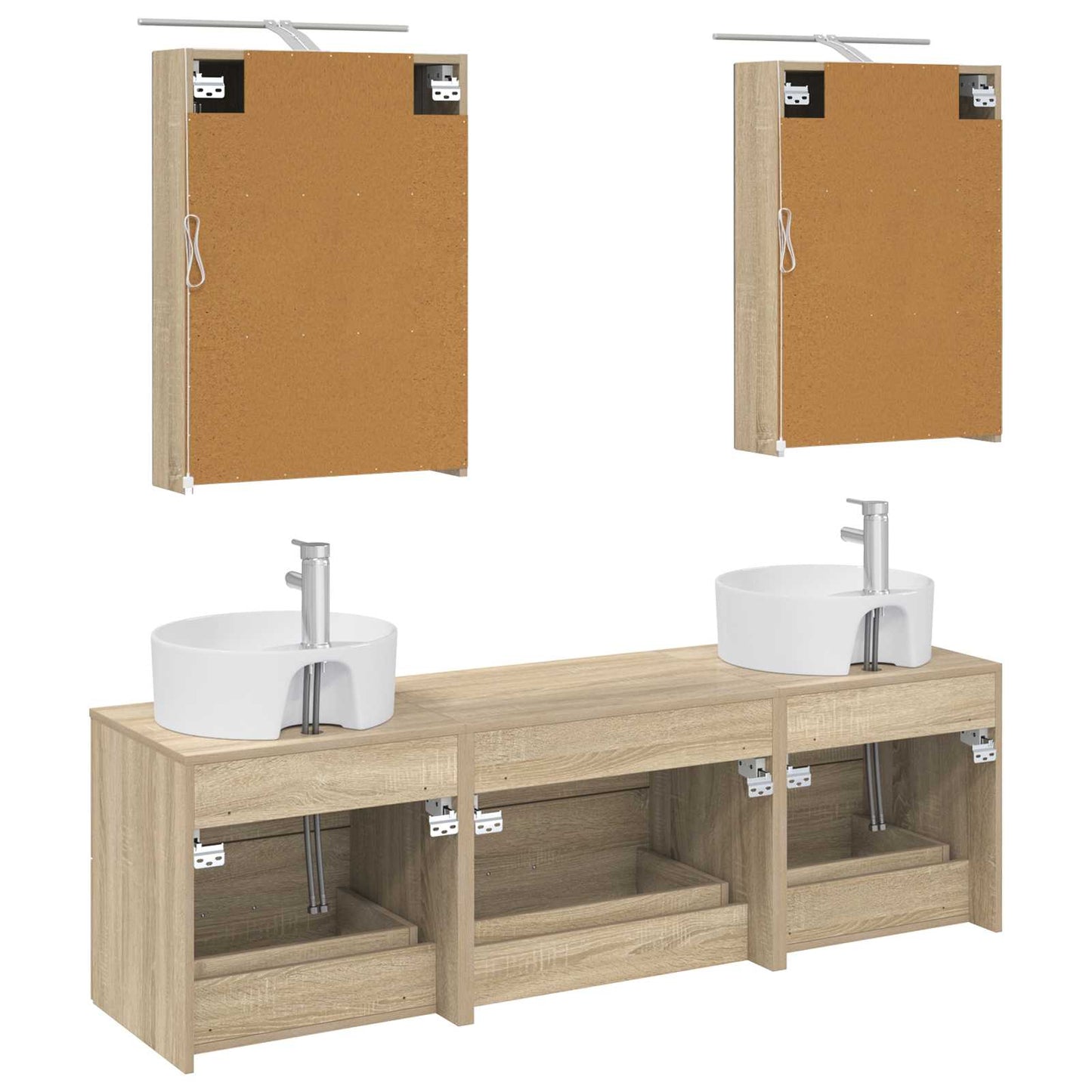 vidaXL Bathroom Furniture Set 5 pcs Sonoma Oak