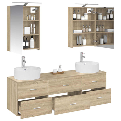 vidaXL Bathroom Furniture Set 5 pcs Sonoma Oak