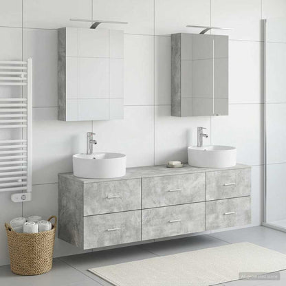 vidaXL Bathroom Furniture Set 5 pcs Concrete Grey