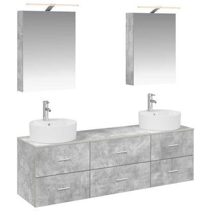 vidaXL Bathroom Furniture Set 5 pcs Concrete Grey