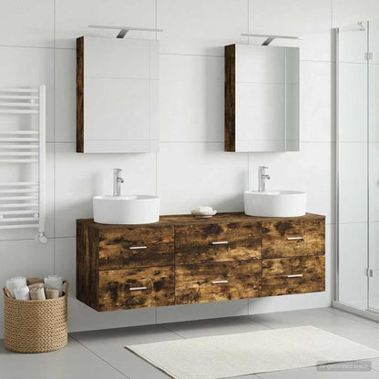 vidaXL Bathroom Furniture Set 5 pcs Smoked Oak