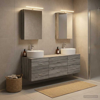 vidaXL Bathroom Furniture Set 5 pcs Grey Sonoma