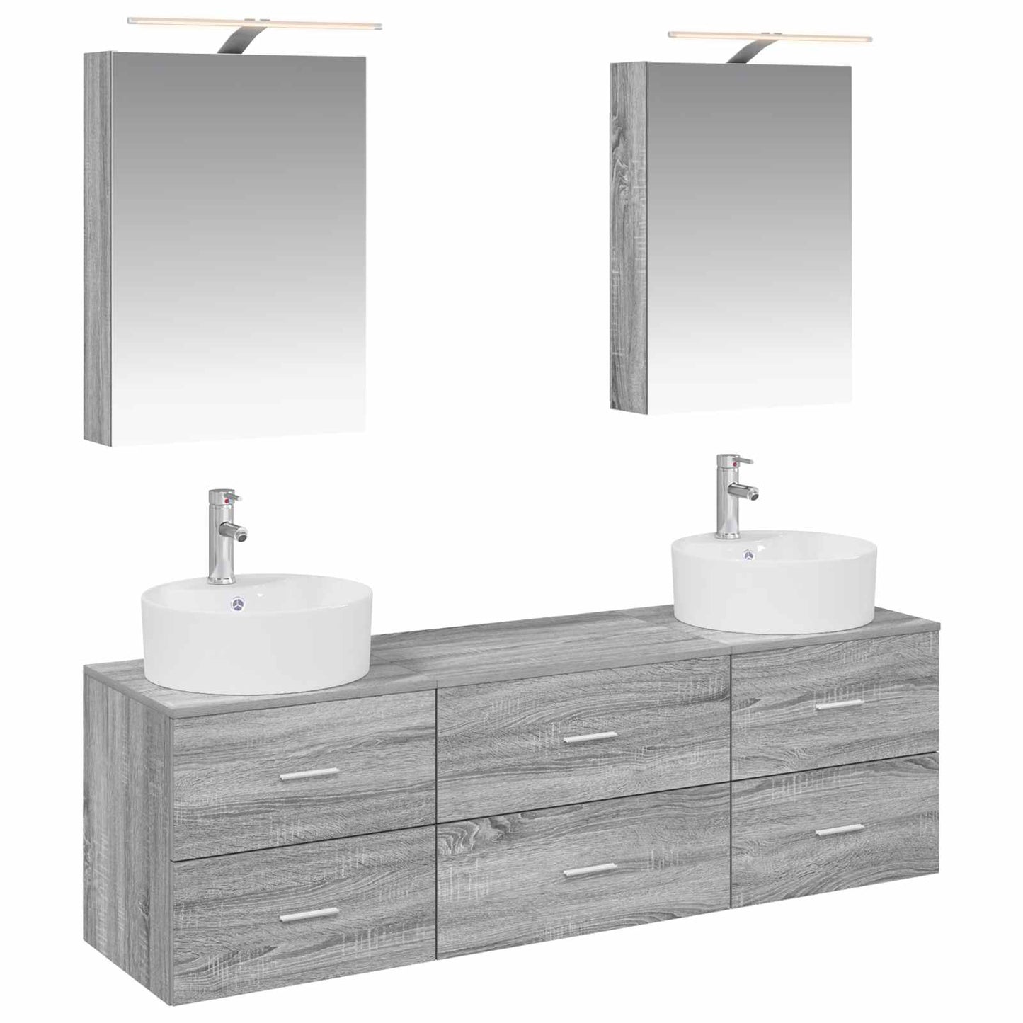 vidaXL Bathroom Furniture Set 5 pcs Grey Sonoma