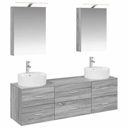 vidaXL Bathroom Furniture Set 5 pcs Grey Sonoma