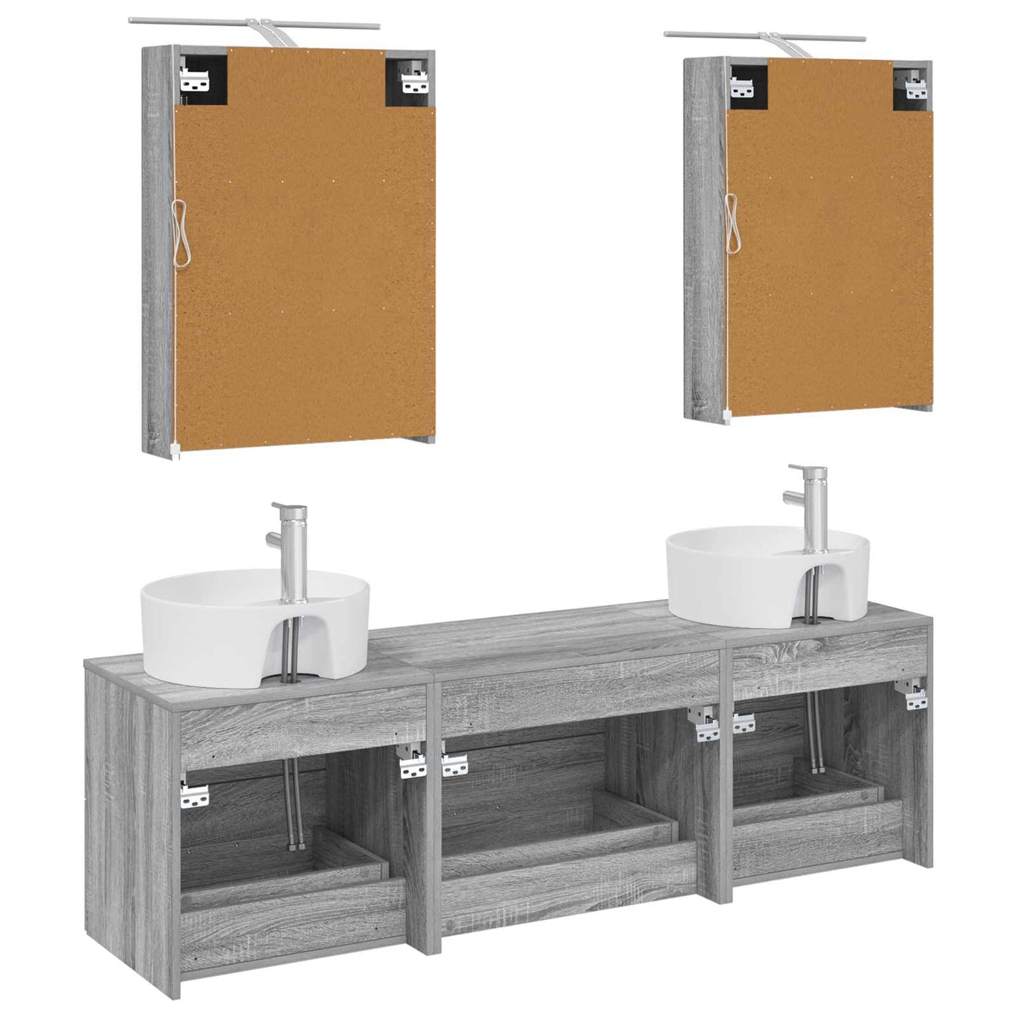 vidaXL Bathroom Furniture Set 5 pcs Grey Sonoma