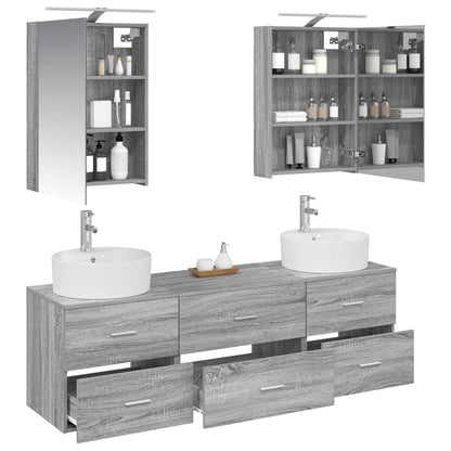 vidaXL Bathroom Furniture Set 5 pcs Grey Sonoma