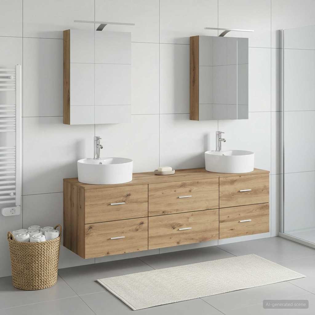vidaXL Bathroom Furniture Set 5 pcs Artisan Oak