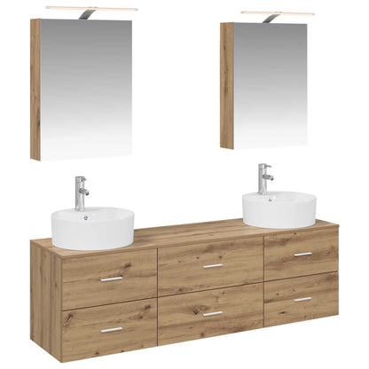 vidaXL Bathroom Furniture Set 5 pcs Artisan Oak