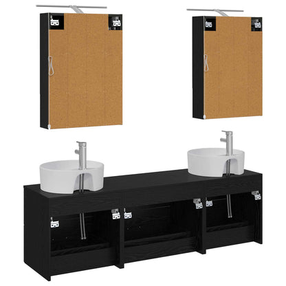 vidaXL Bathroom Furniture Set 5 pcs Black Oak