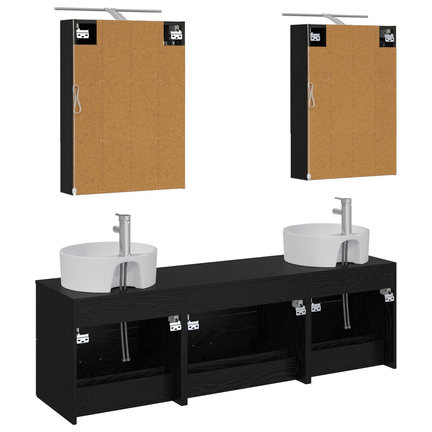 vidaXL Bathroom Furniture Set 5 pcs Black Oak