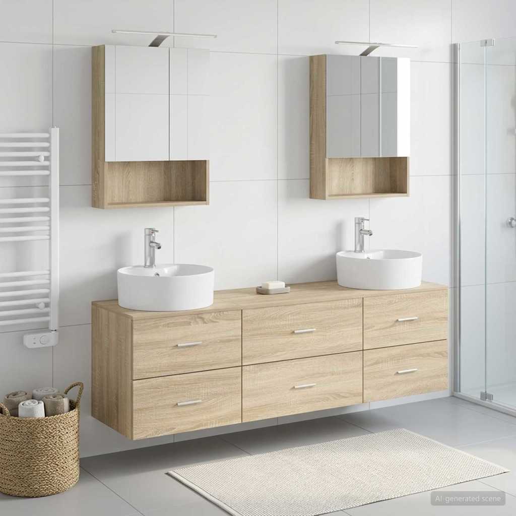vidaXL Bathroom Furniture Set 5 pcs Sonoma Oak