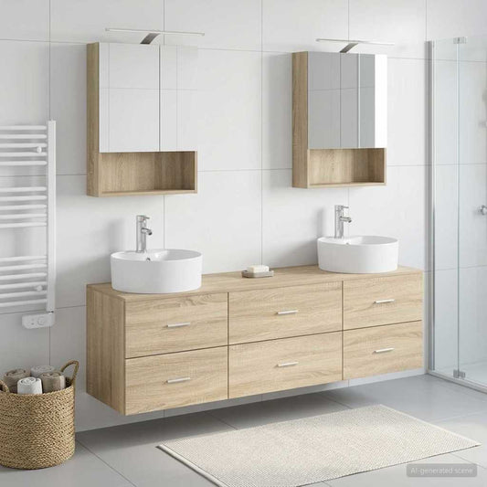 vidaXL Bathroom Furniture Set 5 pcs Sonoma Oak