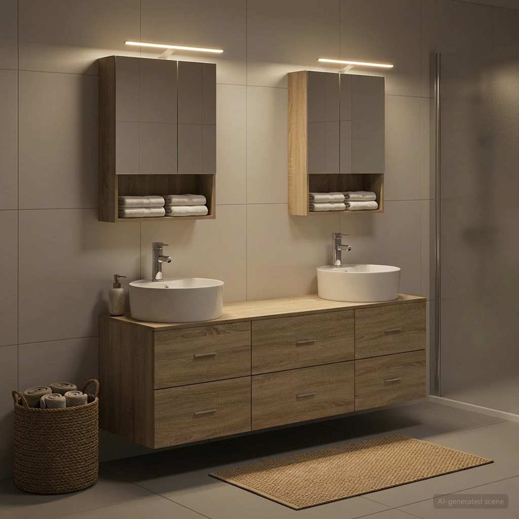 vidaXL Bathroom Furniture Set 5 pcs Sonoma Oak