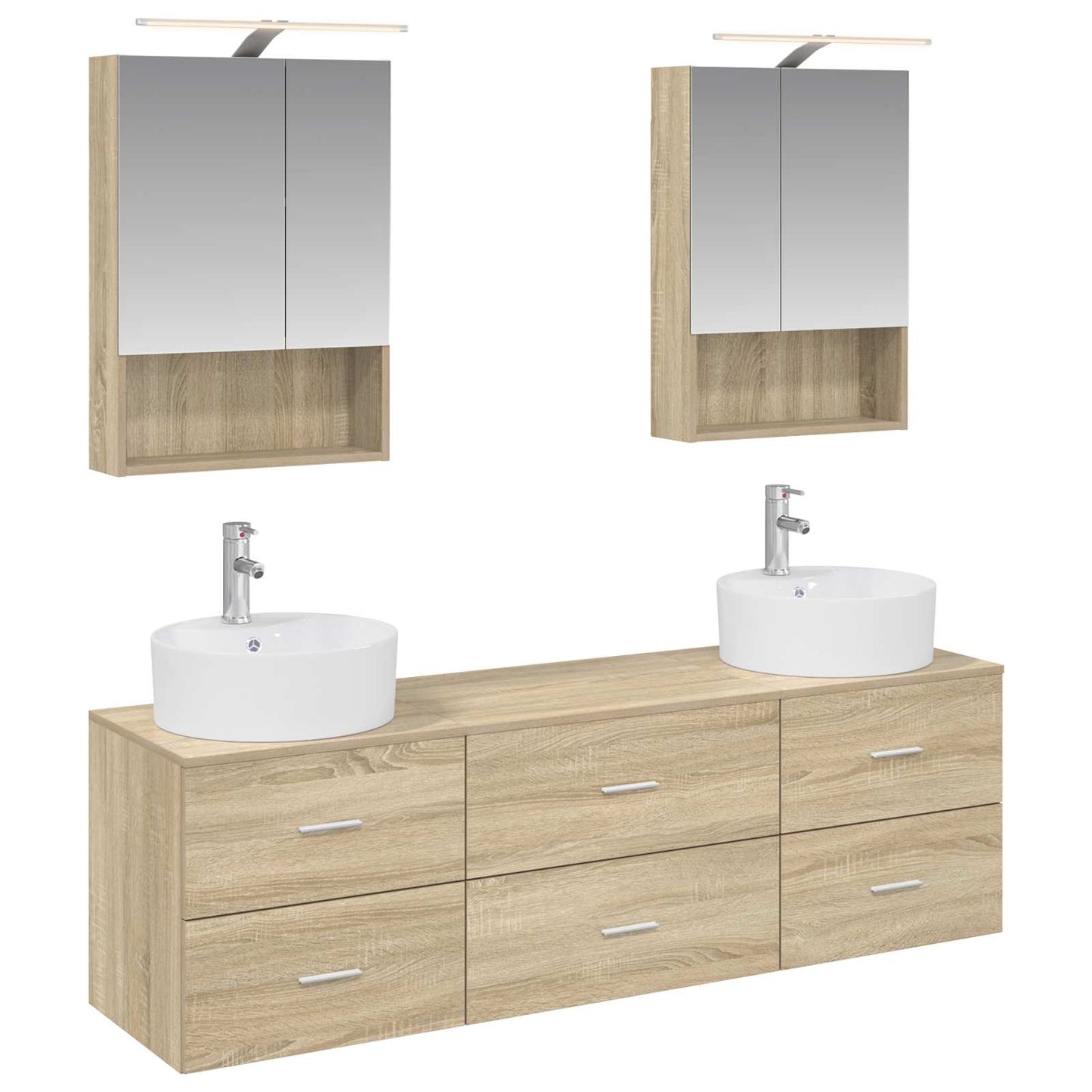 vidaXL Bathroom Furniture Set 5 pcs Sonoma Oak