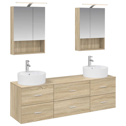 vidaXL Bathroom Furniture Set 5 pcs Sonoma Oak