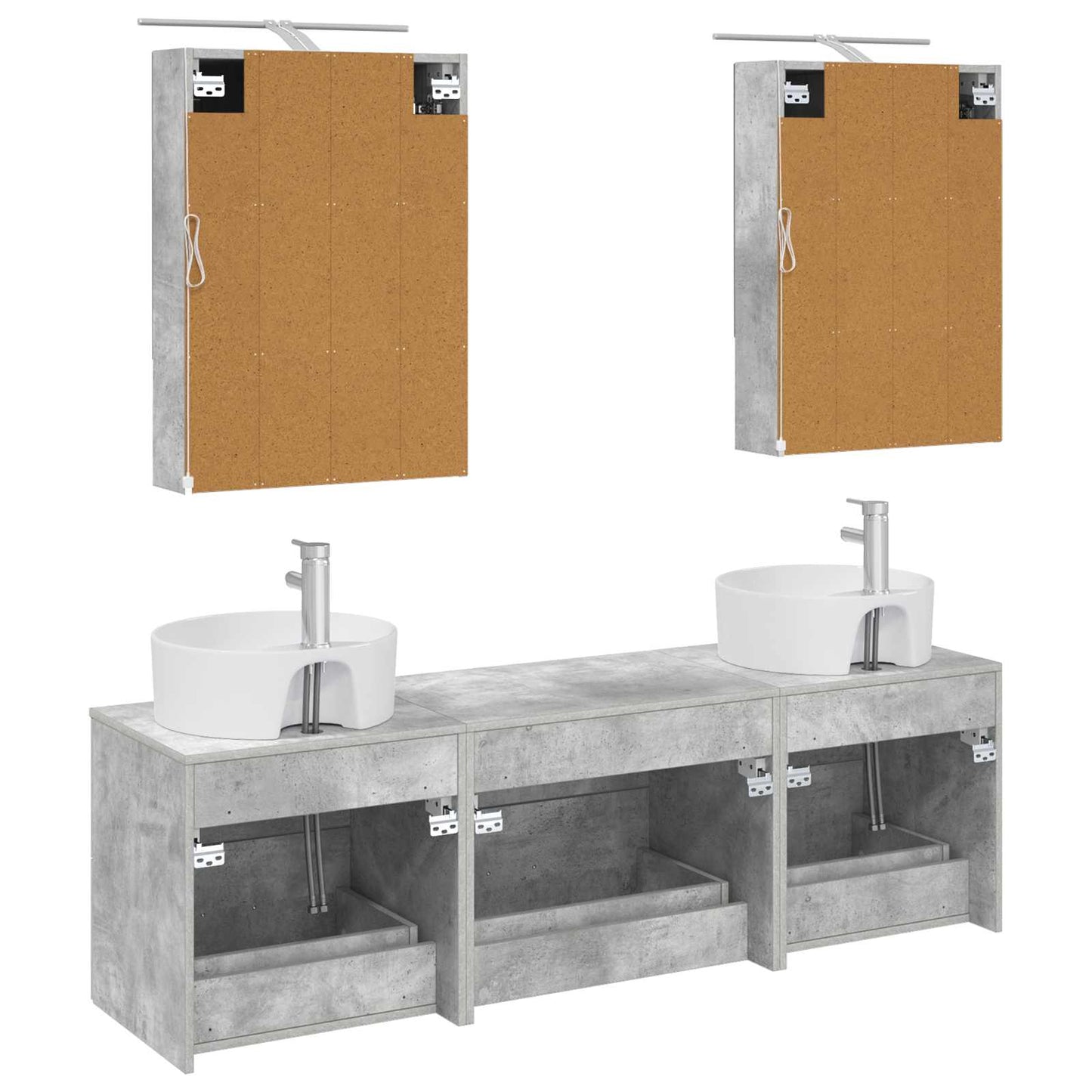 vidaXL Bathroom Furniture Set 5 pcs Concrete Grey